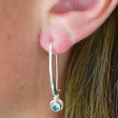 Blue Topaz "Jazzy" Drop Silver Earrings