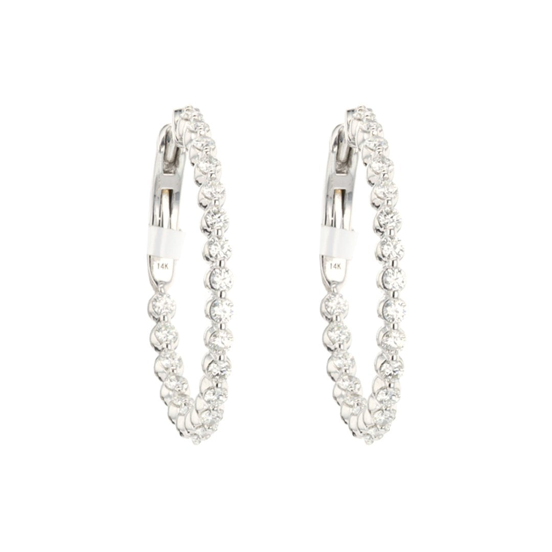 0.95 ctw Diamond Inside-Out Hoop Earrings