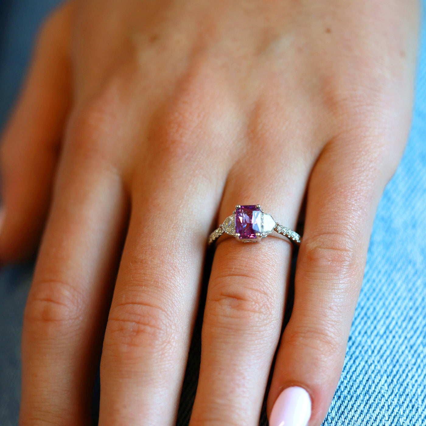 Purple Sapphire & Diamond Ring