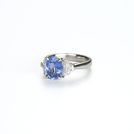 Blue Sapphire & Diamond Ring