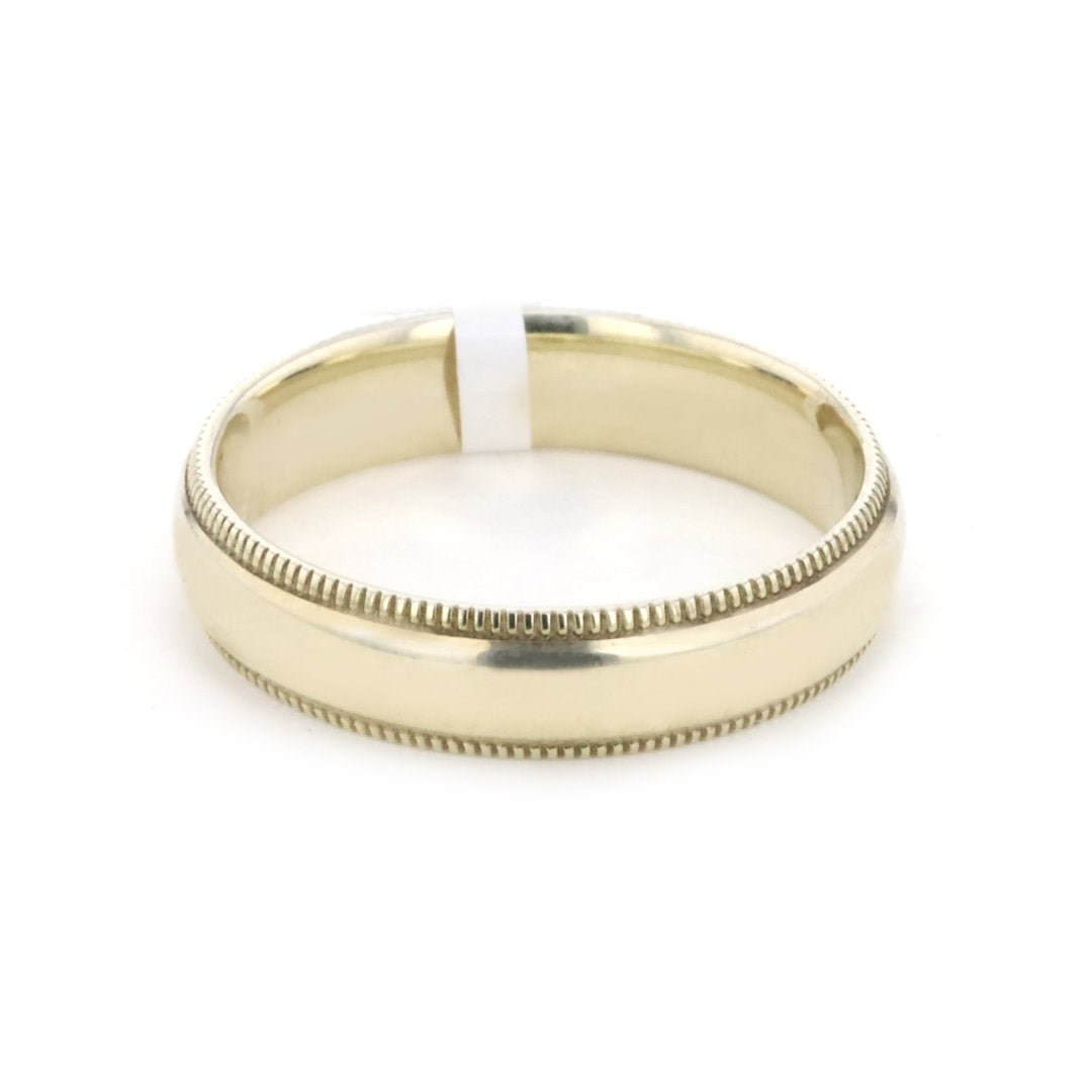 5MM Low Dome Milgrain Polished Finish Band