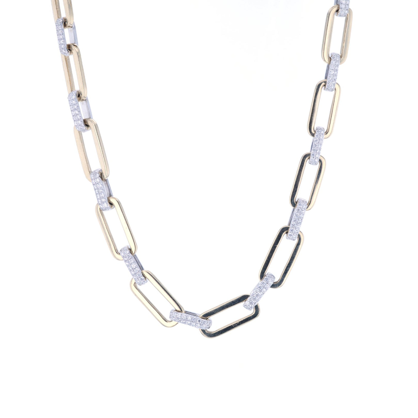 18" 0.96ctw Diamond Paper Clip Link Necklace