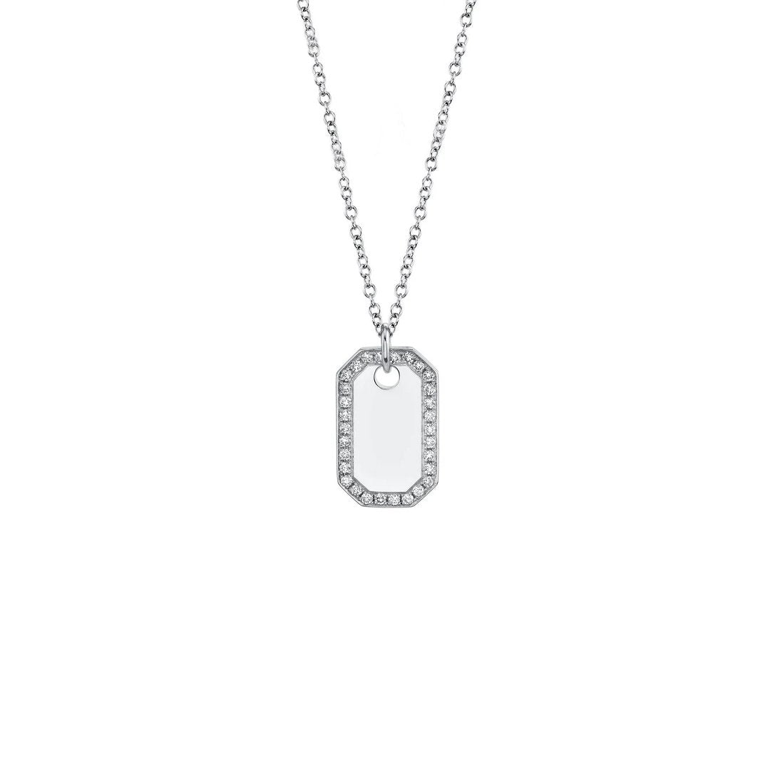 15+3" 0.40 ctw Diamond Dog Tag Necklace