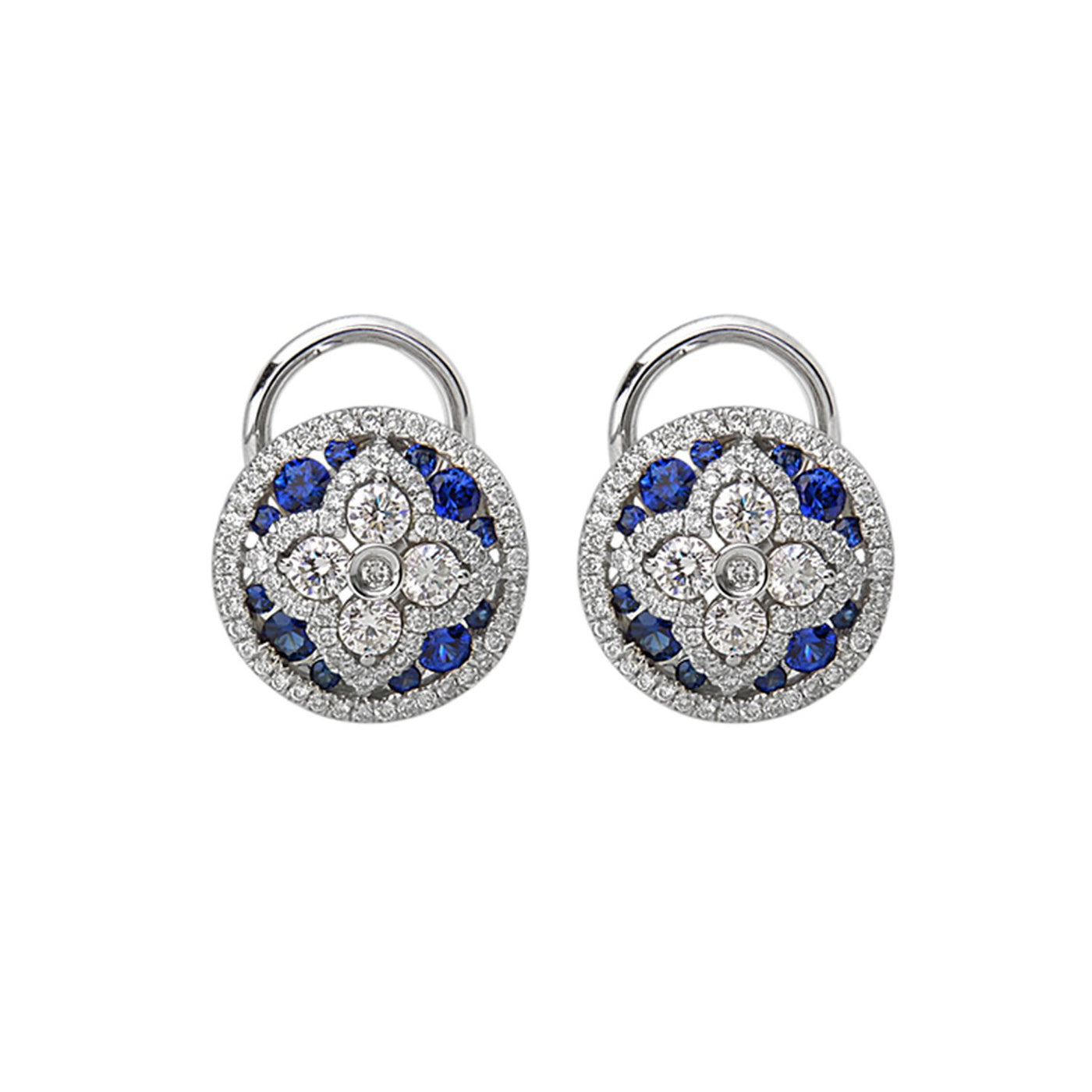 Blue Sapphire & Diamond Earrings