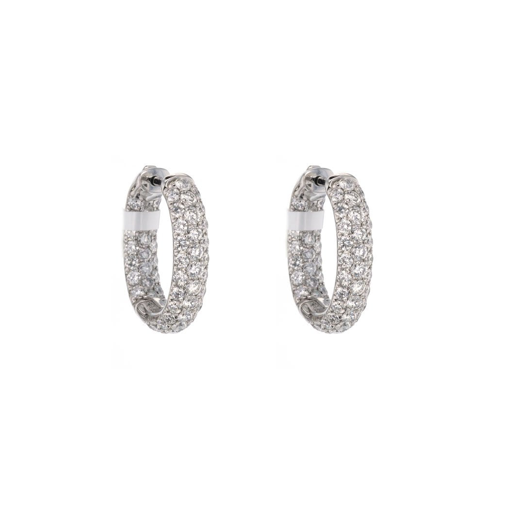 3.05 ctw Diamond Inside-Out Hoop Earrings