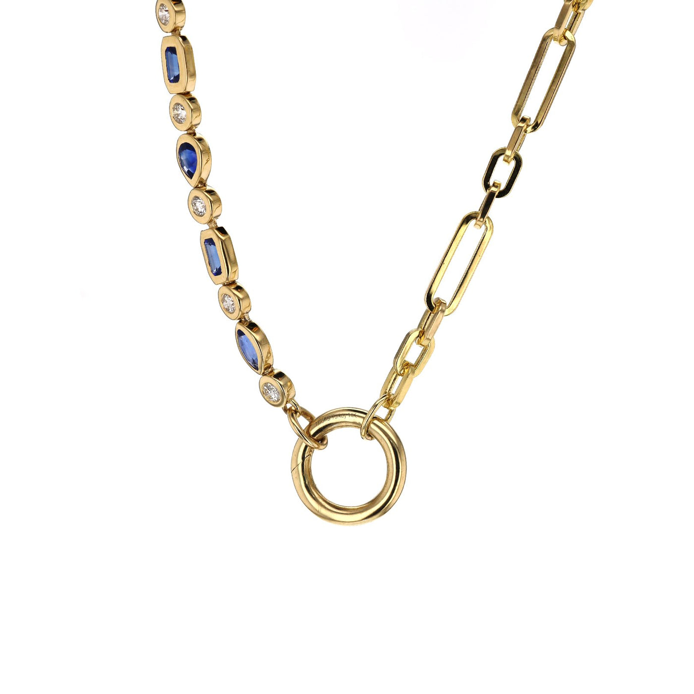 Blue Sapphire & Diamond Necklace