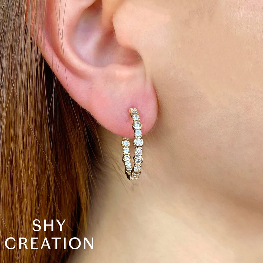 1.49ctw Diamond Inside-Out Hoop Earrings