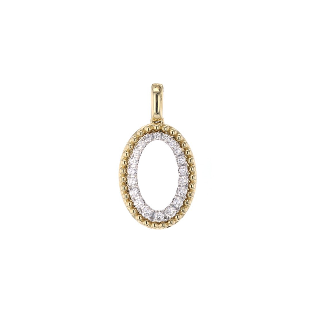 0.30 ctw Diamond Open Oval Halo Necklace