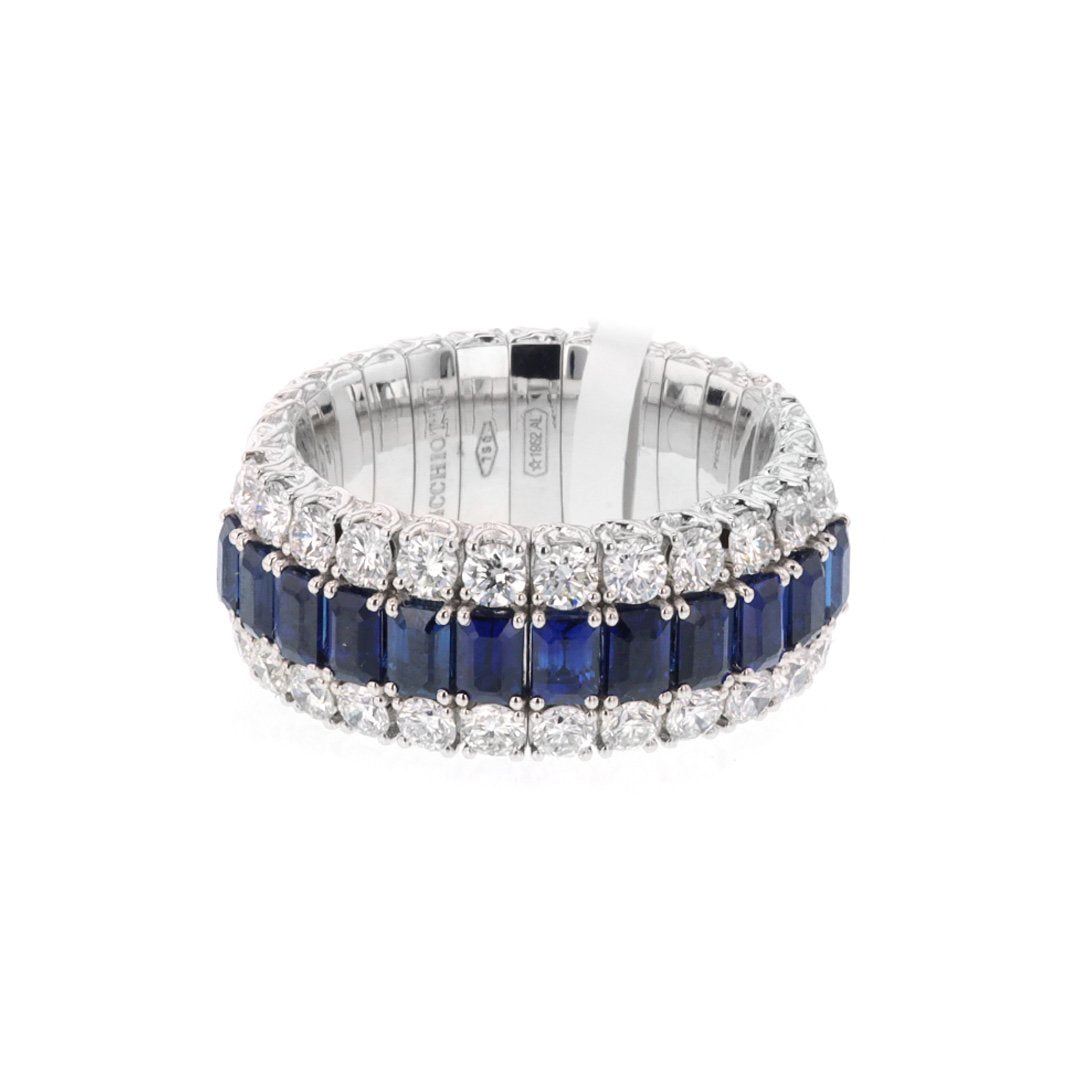 Blue Sapphire & Diamond Stretch Band