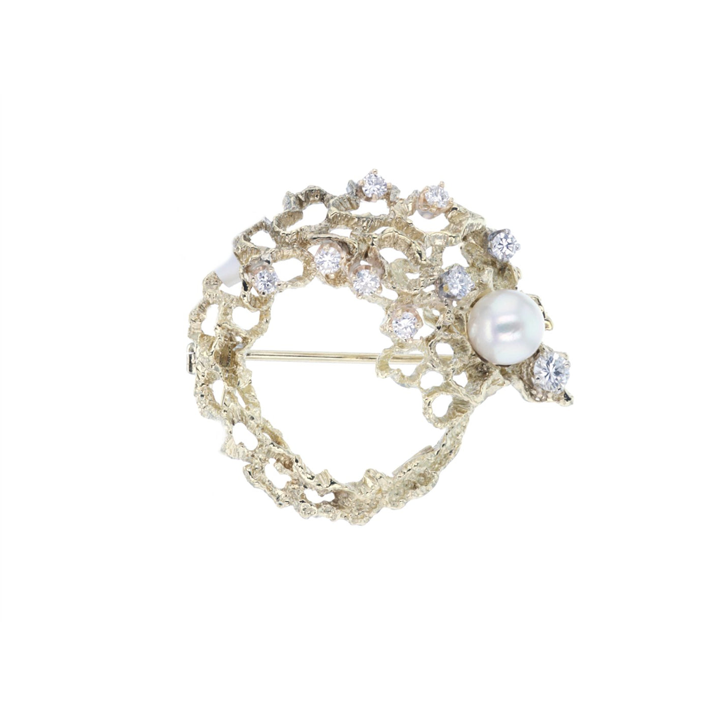 Diamond & Pearl Brooch