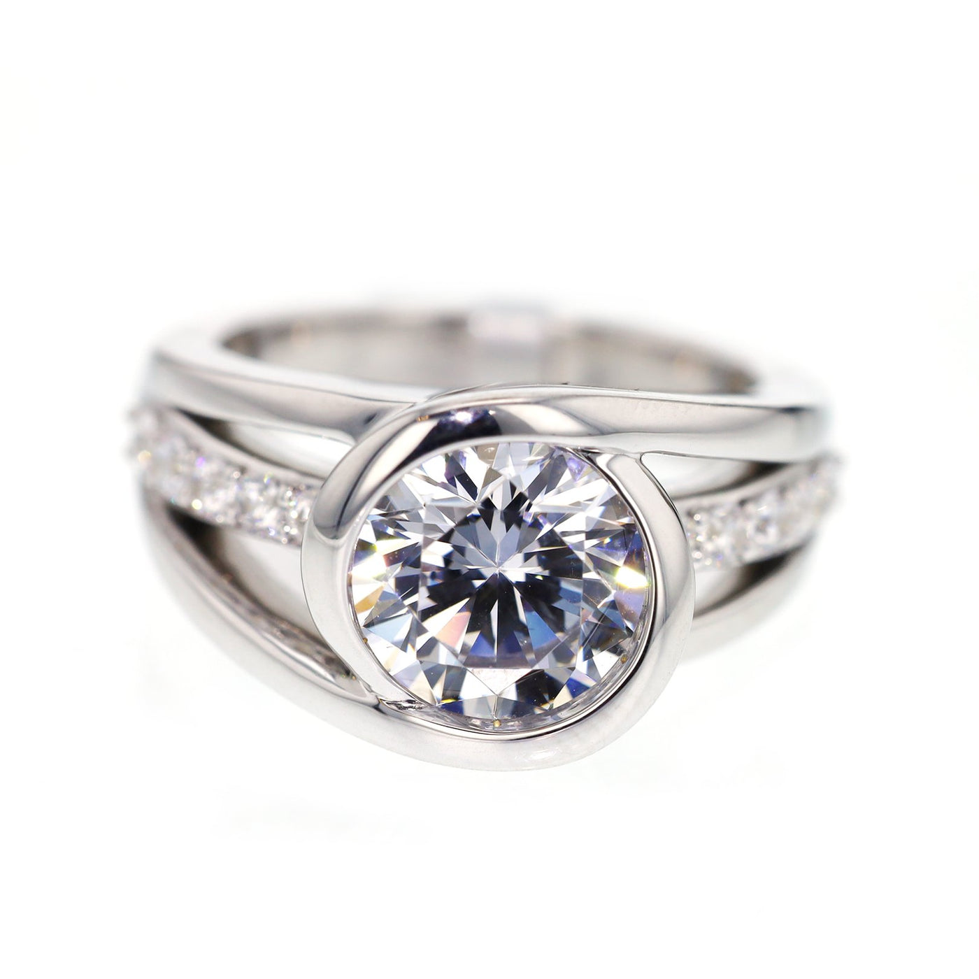 0.45 ctw Diamond Bezel Engagement Ring