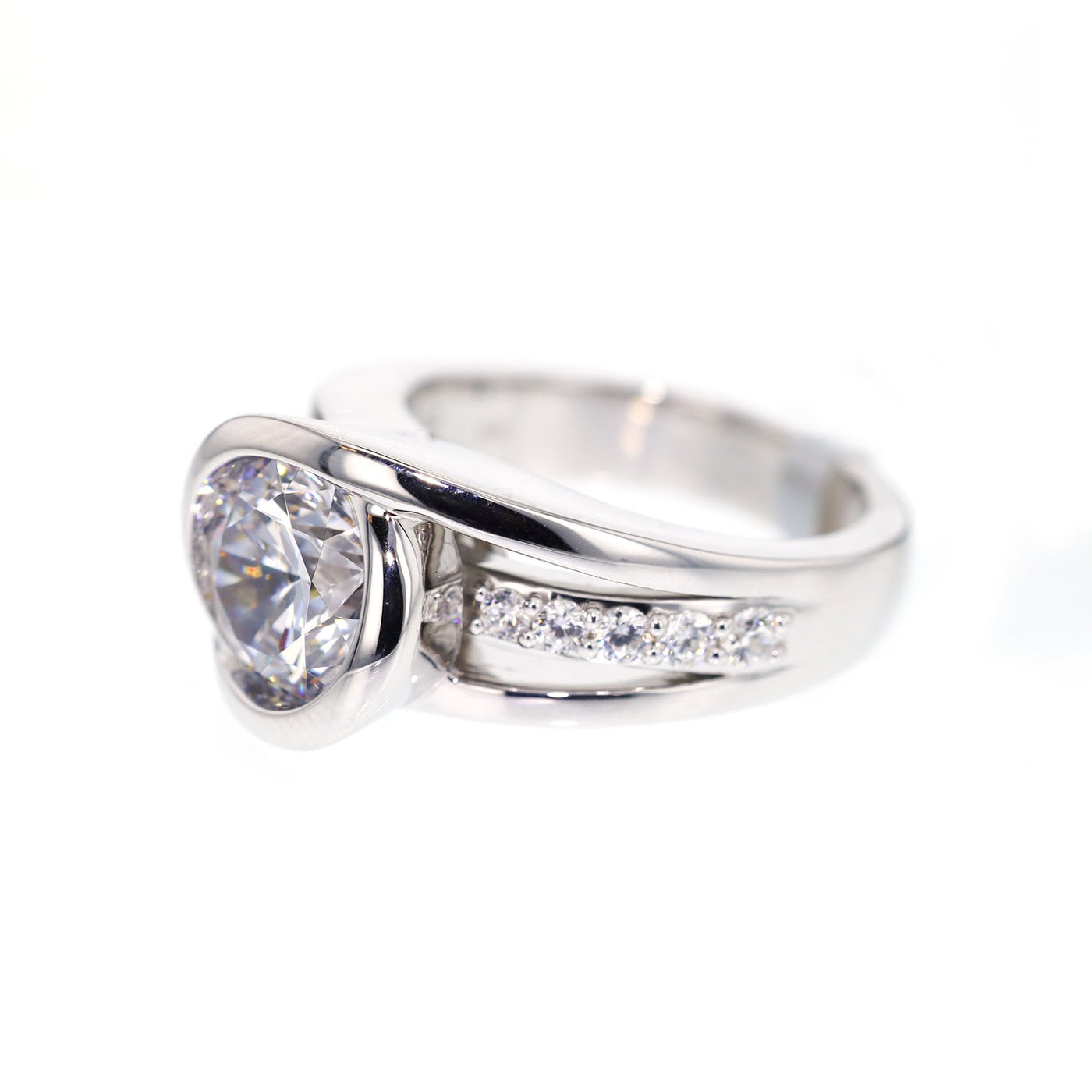 0.45 ctw Diamond Bezel Engagement Ring