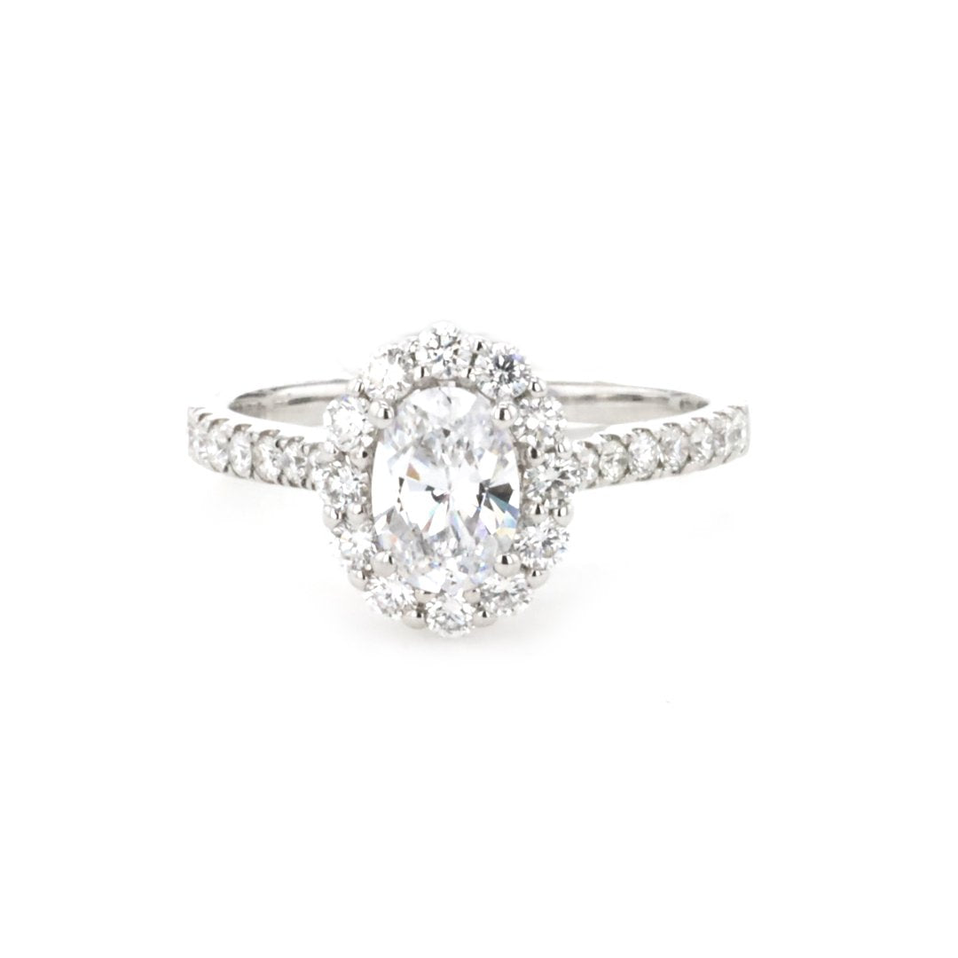 0.56 ctw Diamond Halo Engagement Ring