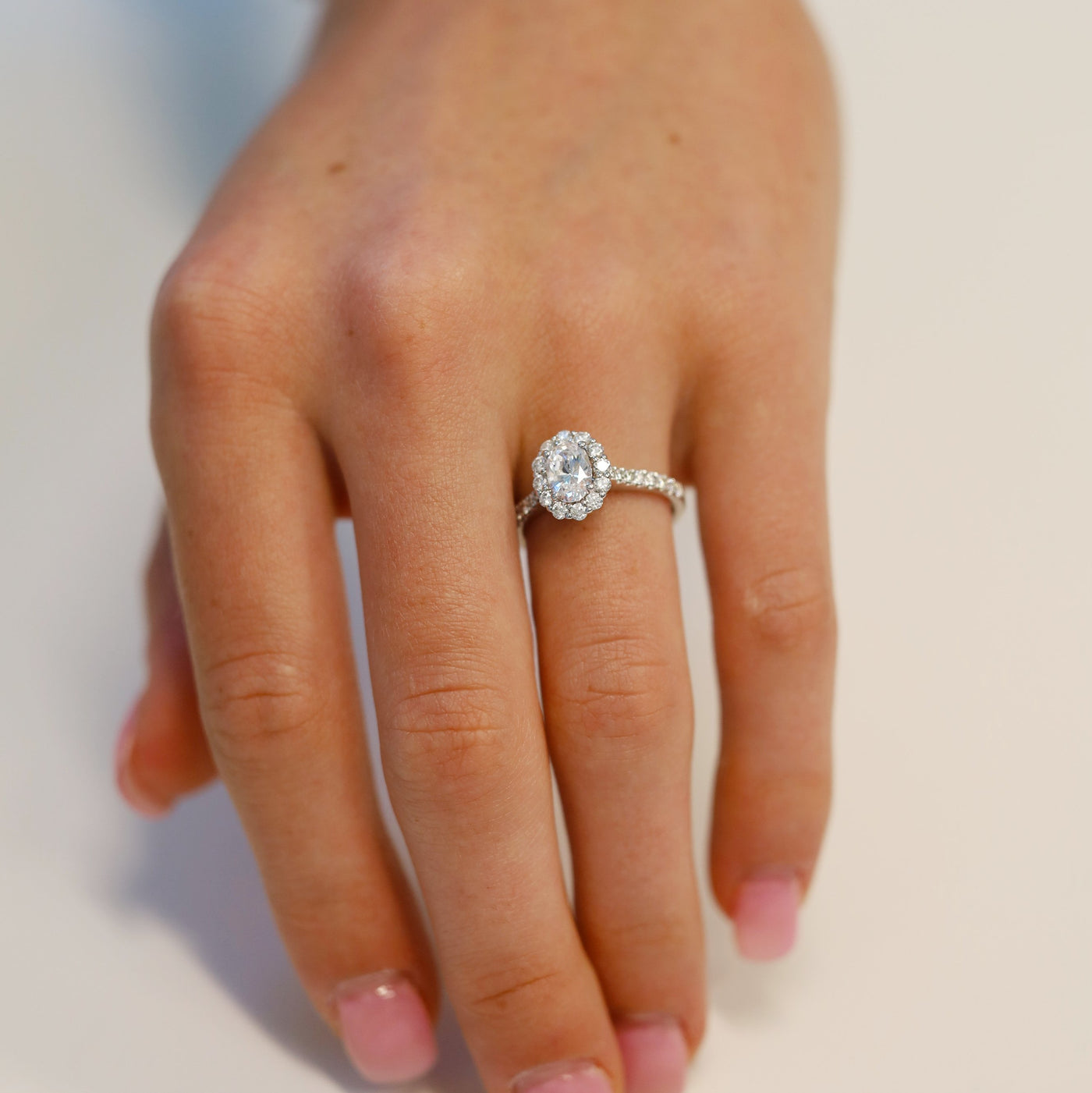 0.56 ctw Diamond Halo Engagement Ring