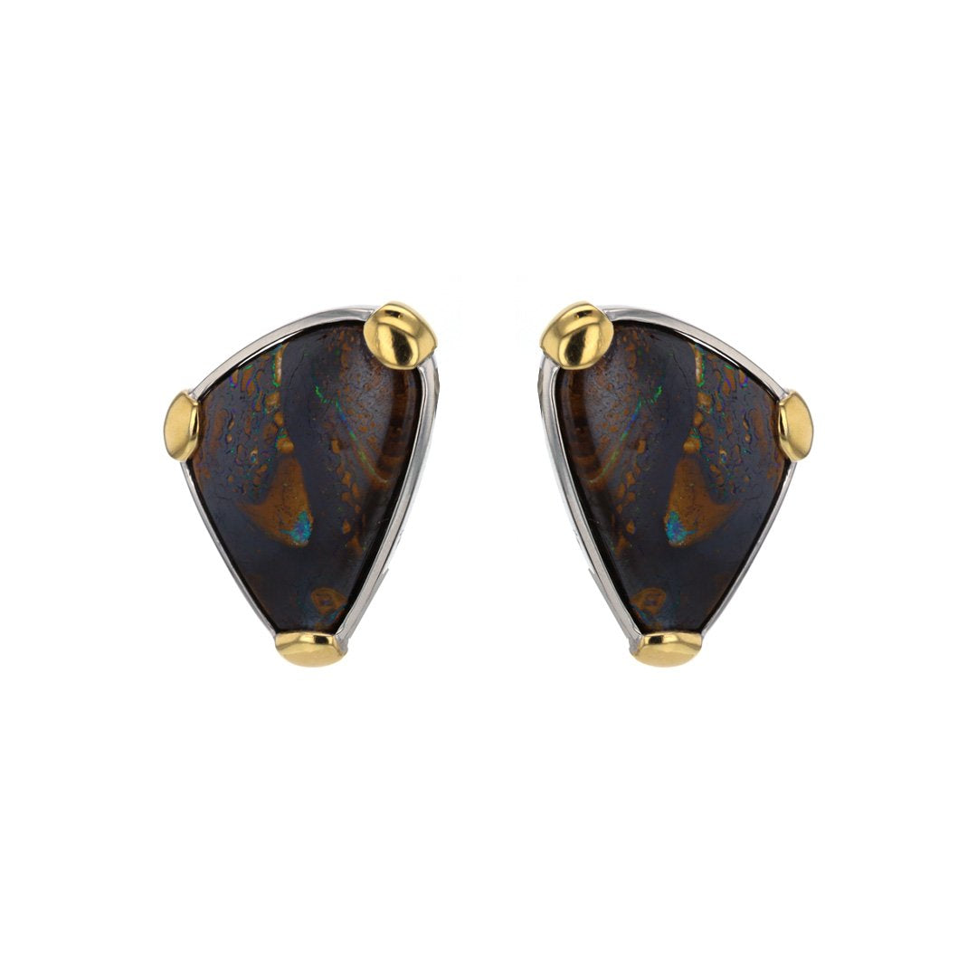Opal Triangle Earrings