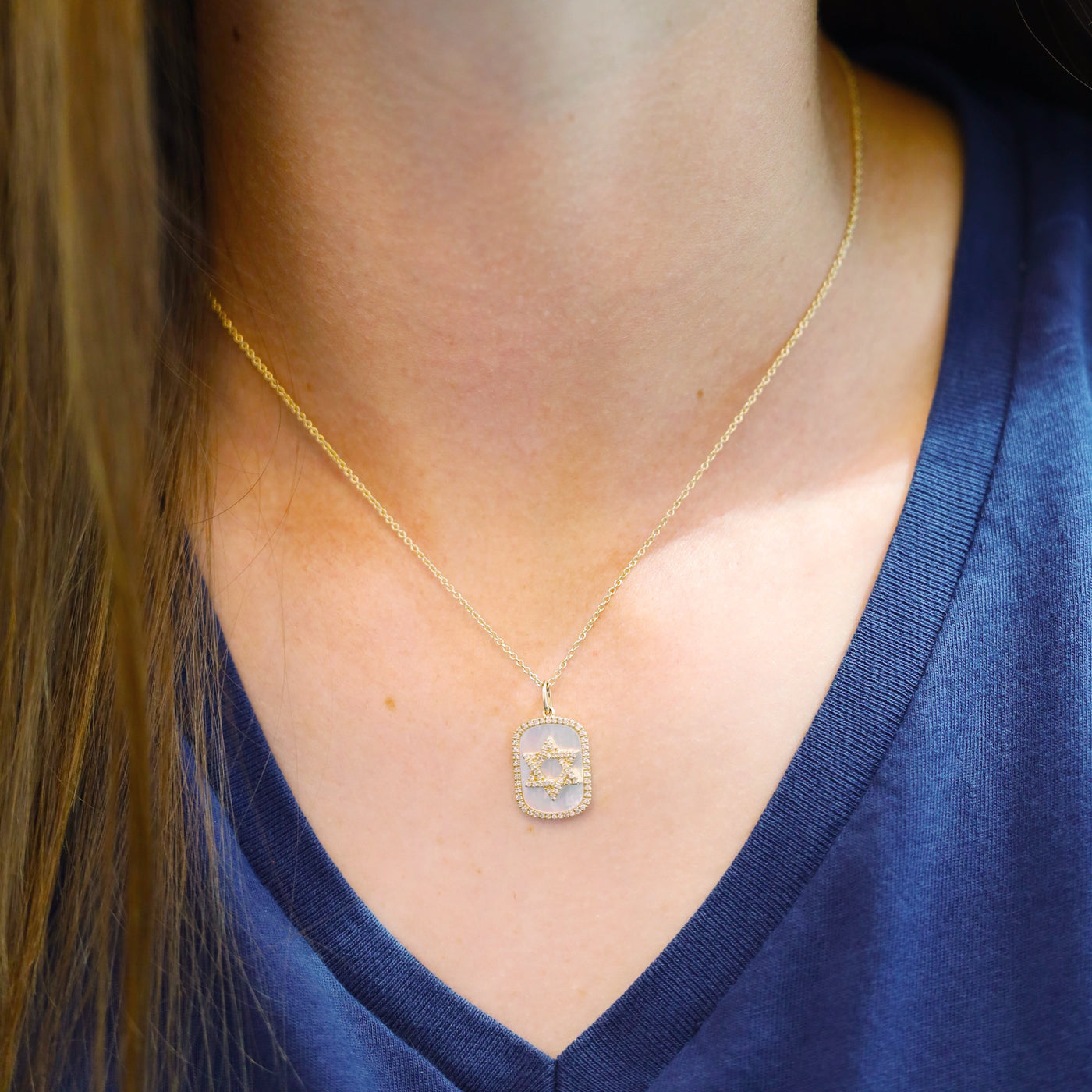 2.57ctw Diamond Star of David Necklace