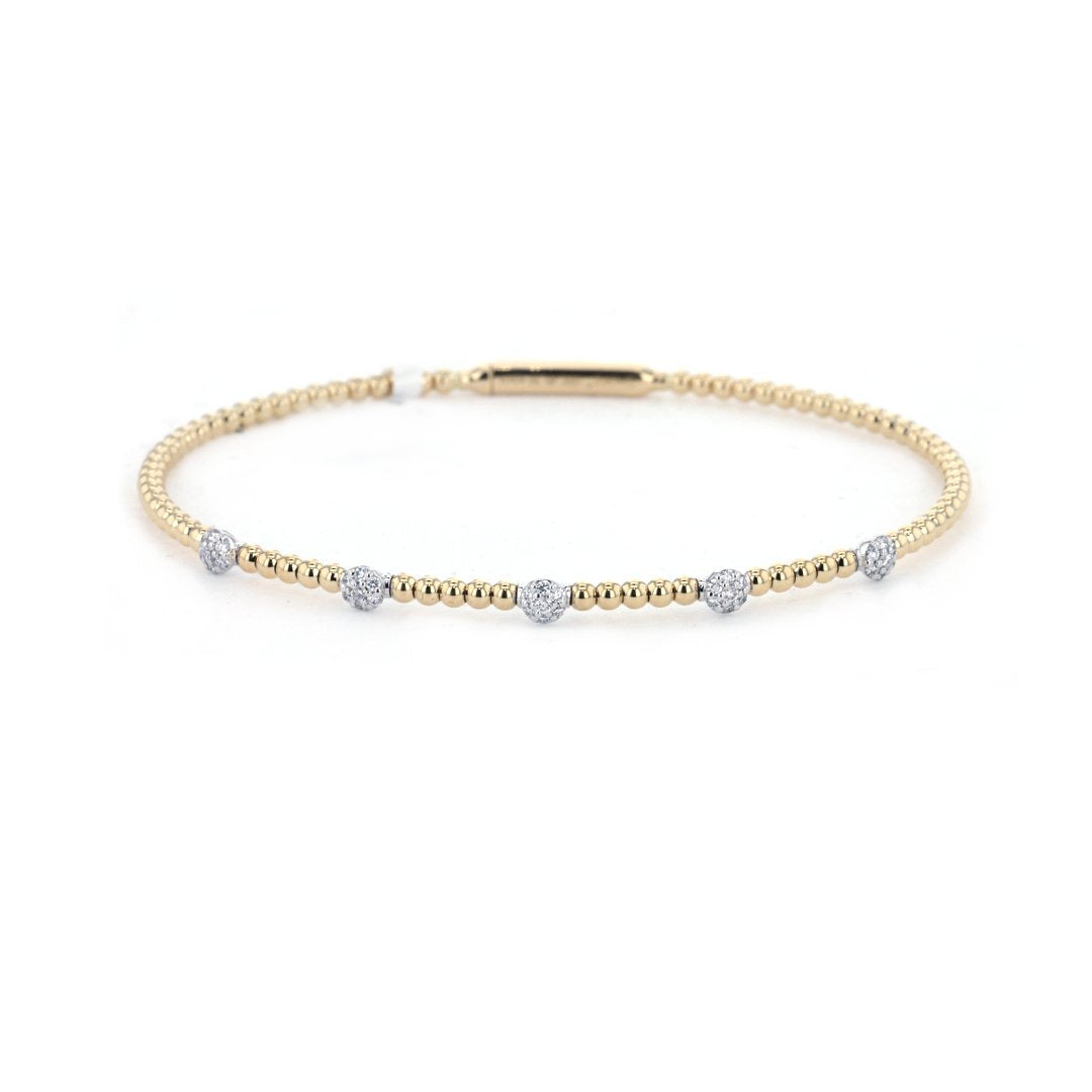 0.20 ctw Diamond Bead Bangle Bracelet