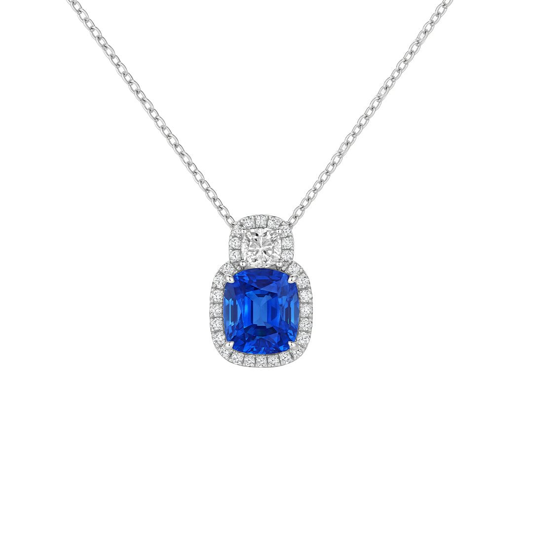 Blue Sapphire & Diamond Necklace