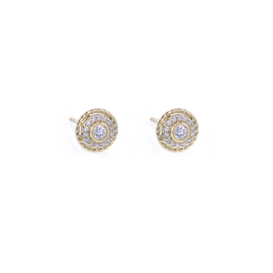 0.27ctw Diamond Round Halo Earrings