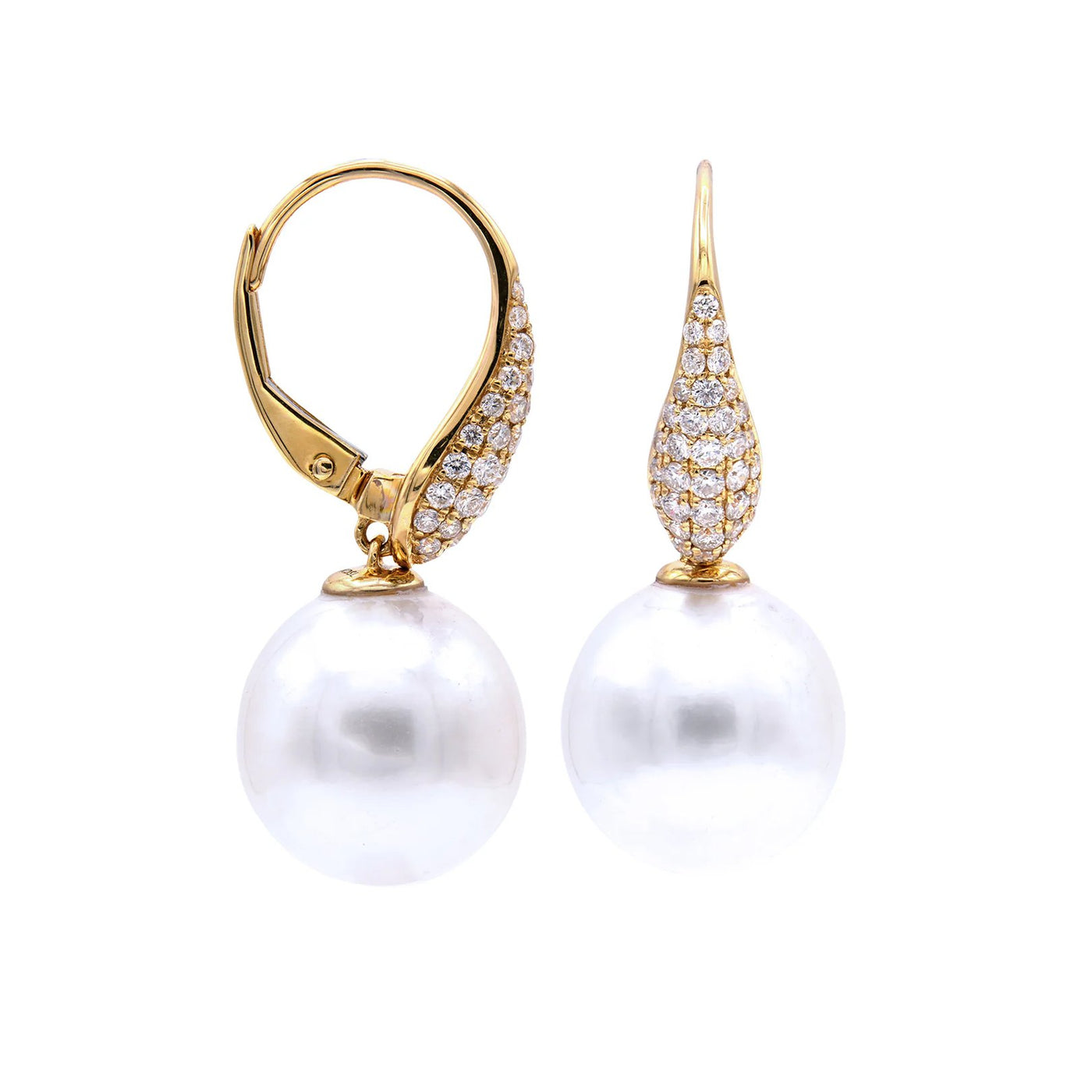 Pearl & Diamond Drop Earrings