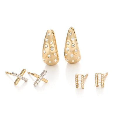 0.04 ctw Diamond X Earrings