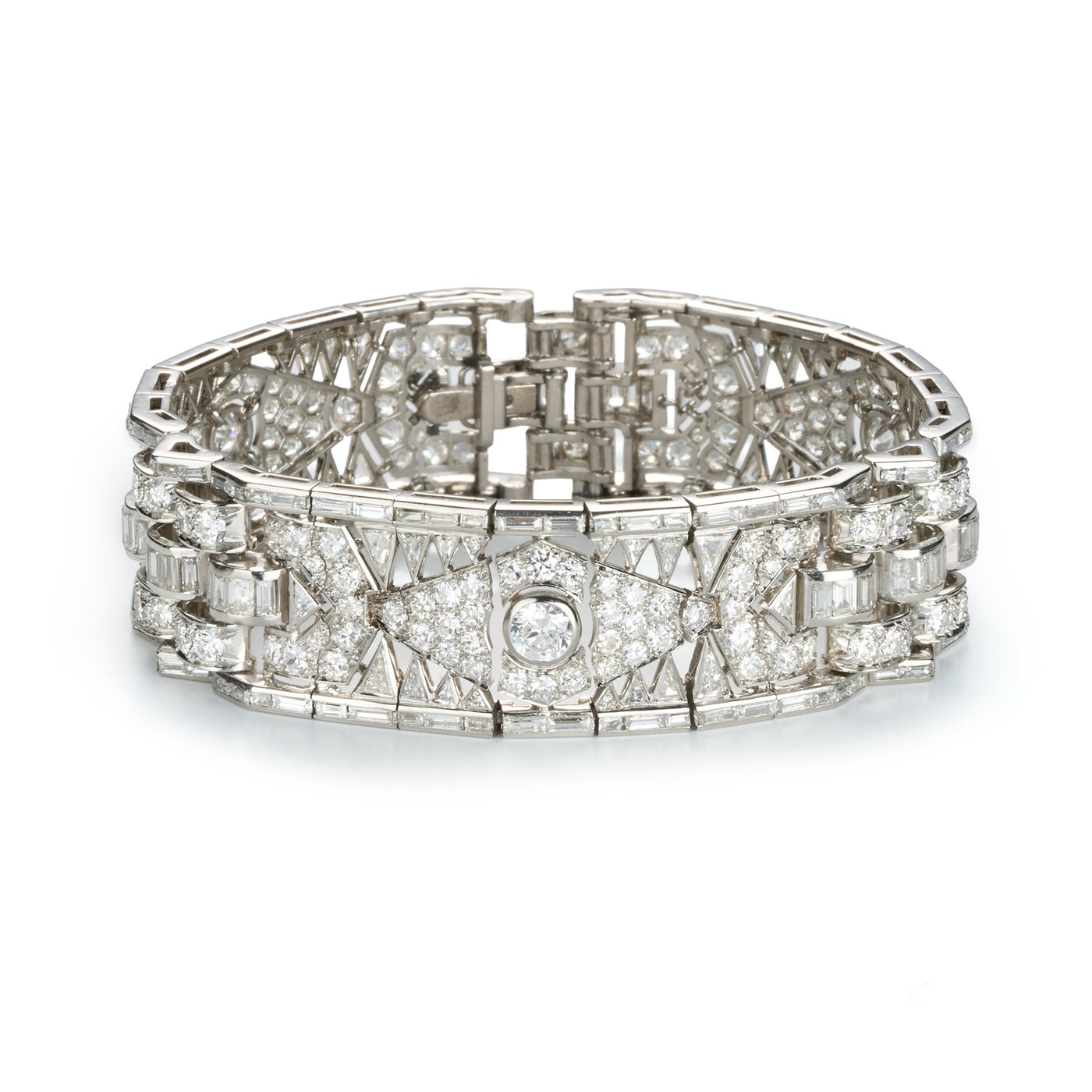 Platinum & Diamond French Art Deco Bracelet