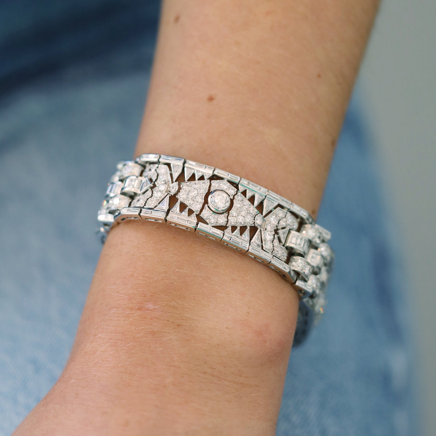 Platinum & Diamond French Art Deco Bracelet