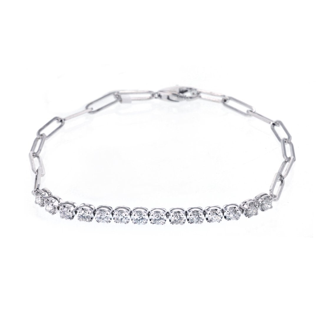 1.05ctw Diamond Paper Clip Bracelet
