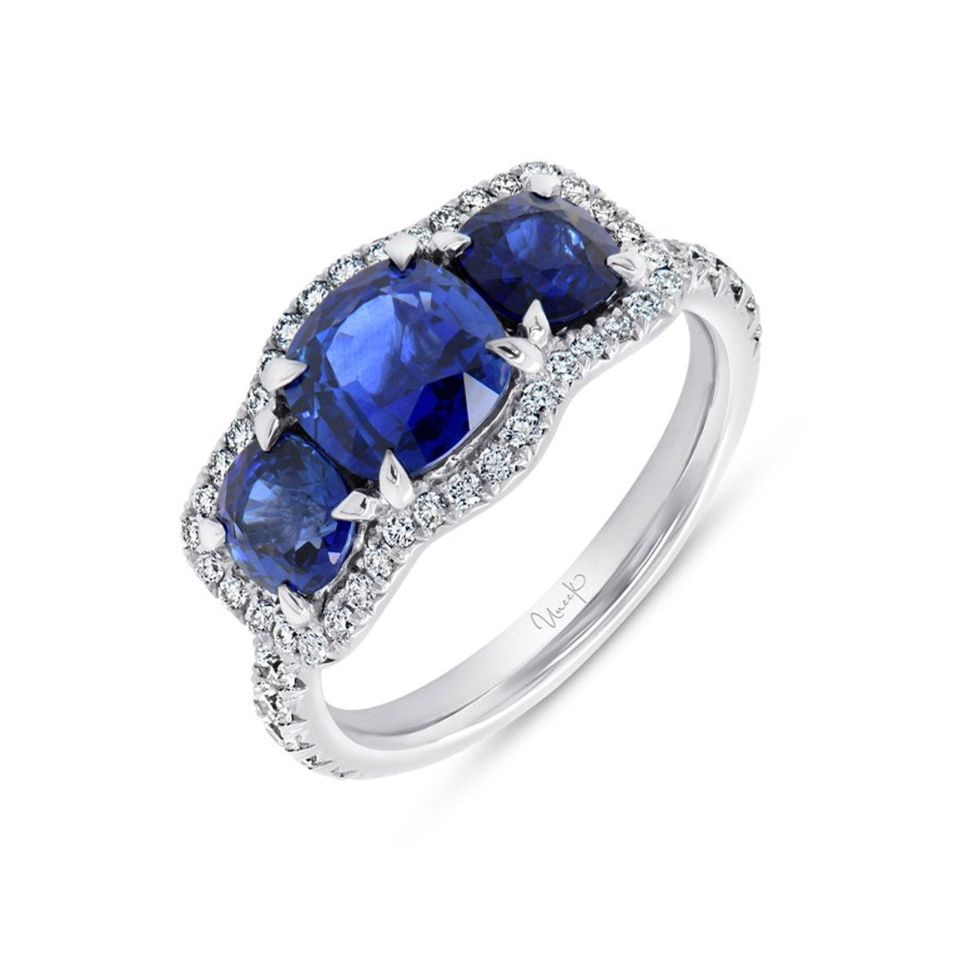 Blue Sapphire & Diamond Ring