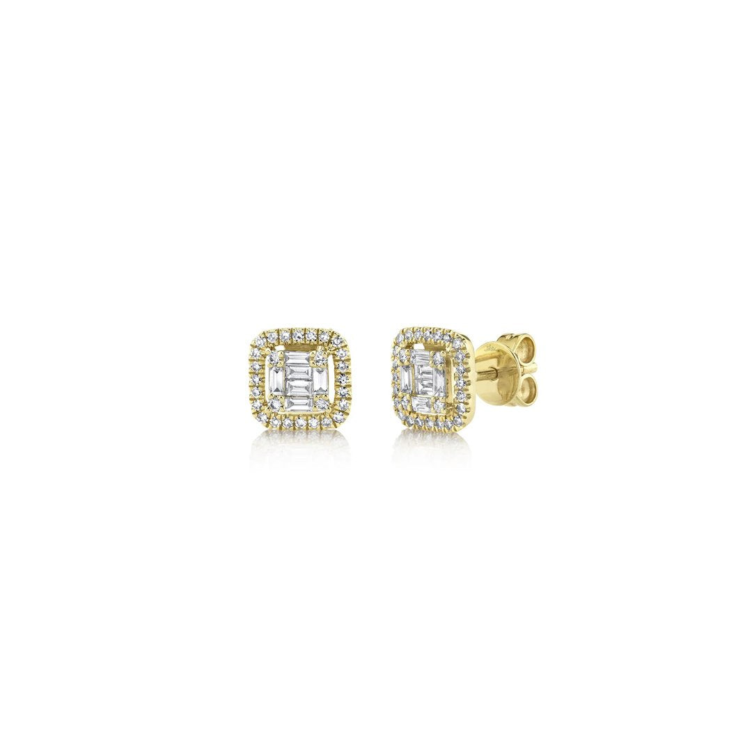 0.43ctw Diamond Halo Stud Earrings