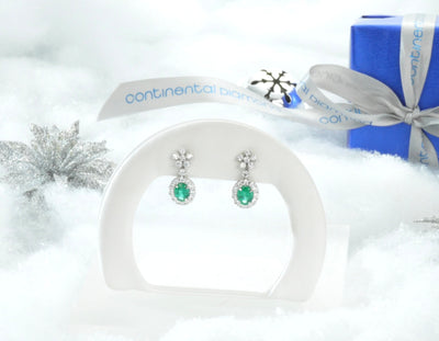 Emerald & Diamond Drop Earrings