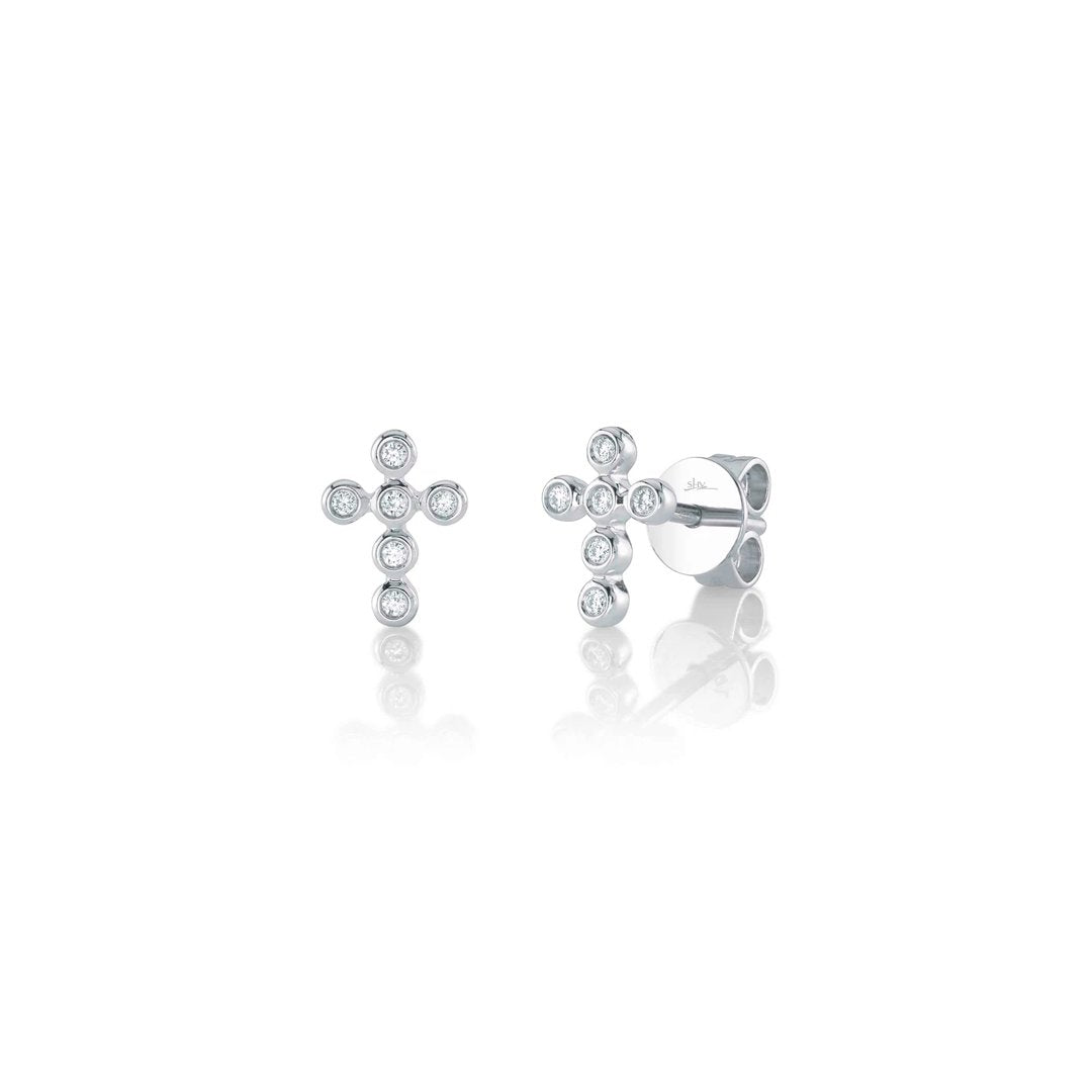 0.07 ctw Diamond Cross Earrings