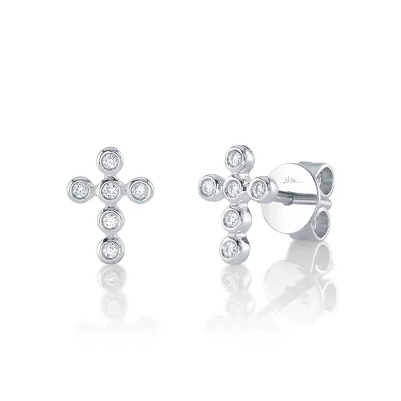 0.07 ctw Diamond Cross Earrings