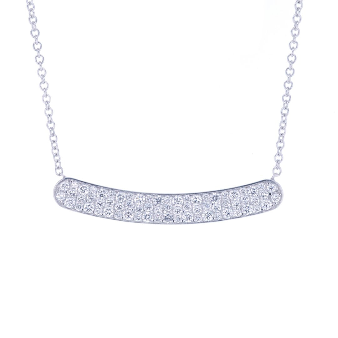1.41 ctw Diamond Curved Bar Necklace
