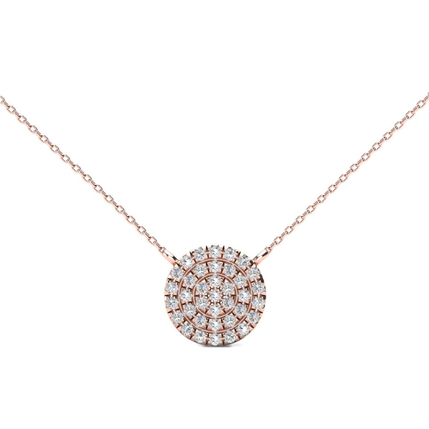 0.11ctw Diamond Pave Circle Necklace