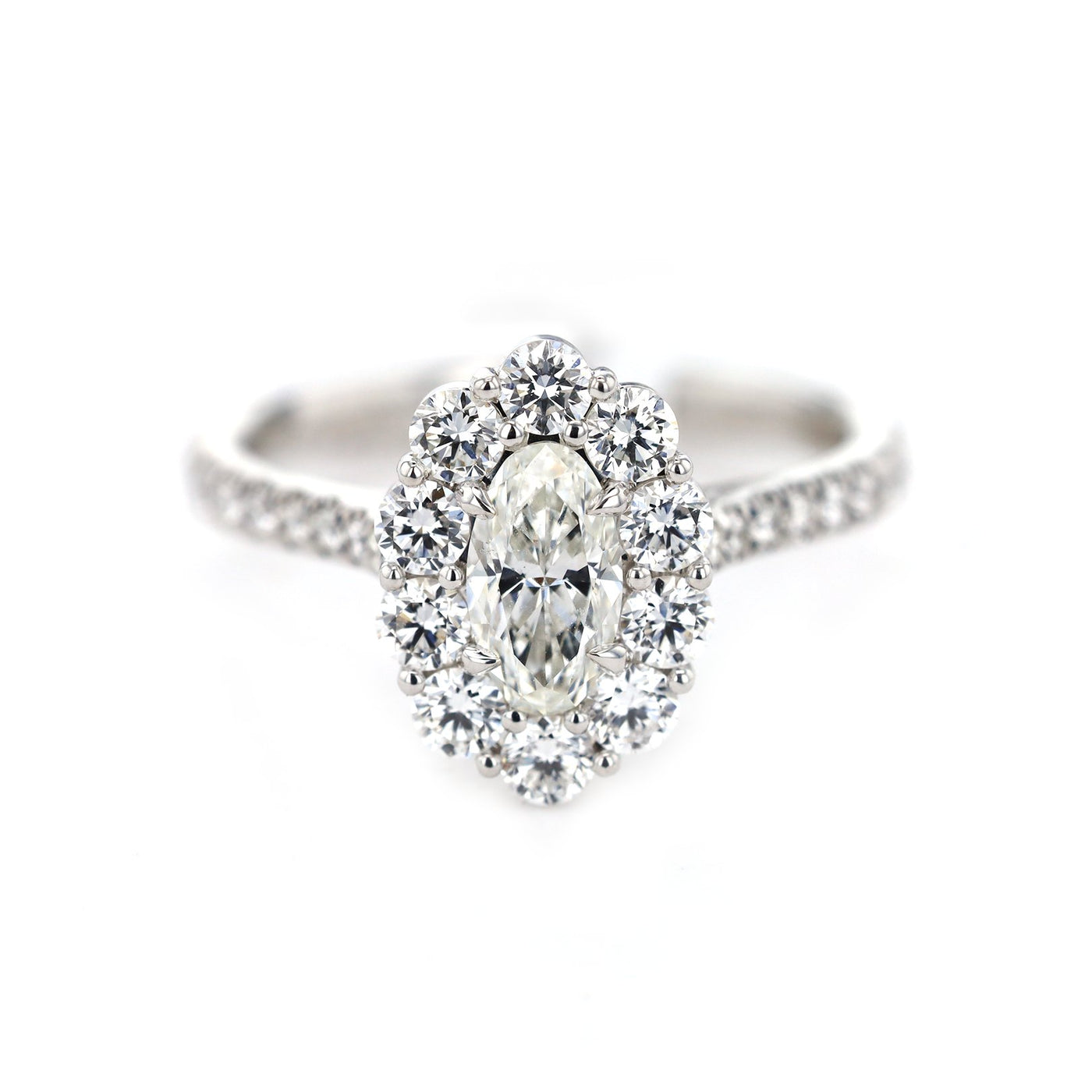 0.52 ct Oval Diamond Halo Engagement Ring