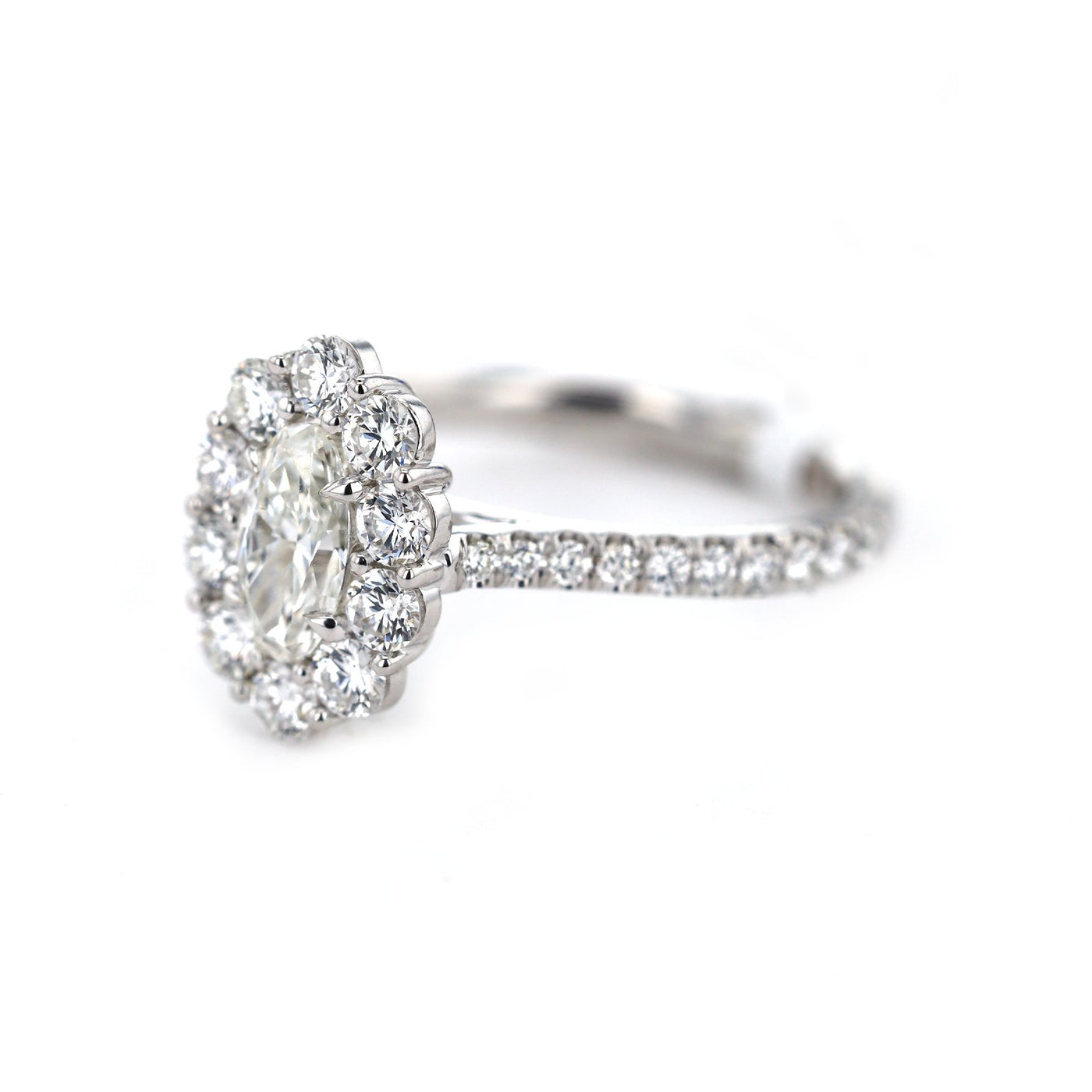 0.52 ct Oval Diamond Halo Engagement Ring