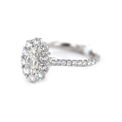 0.52 ct Oval Diamond Halo Engagement Ring