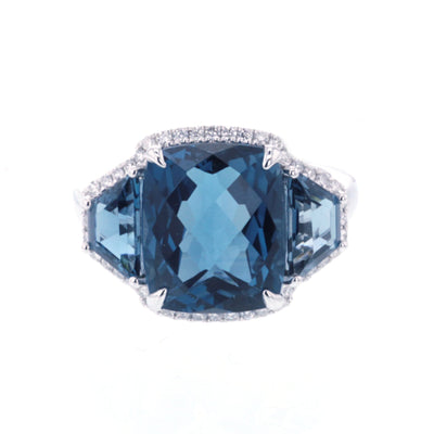 London Blue Topaz & Diamond Ring