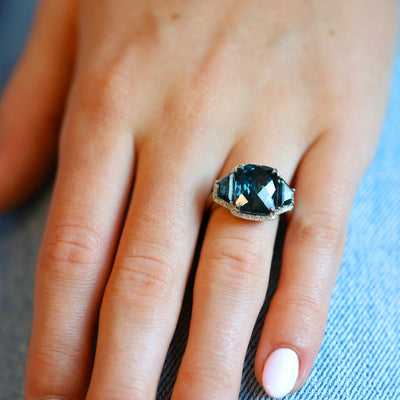 London Blue Topaz & Diamond Ring