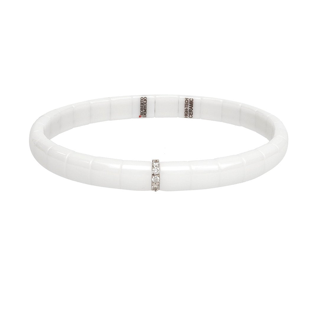 0.07 ctw Diamond Stretch Ceramic Bracelet