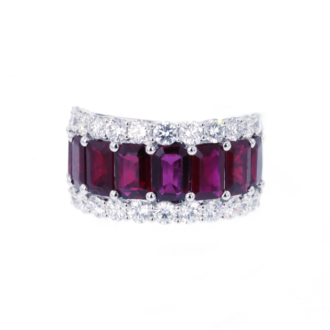 Ruby & Diamond 3-Row Band