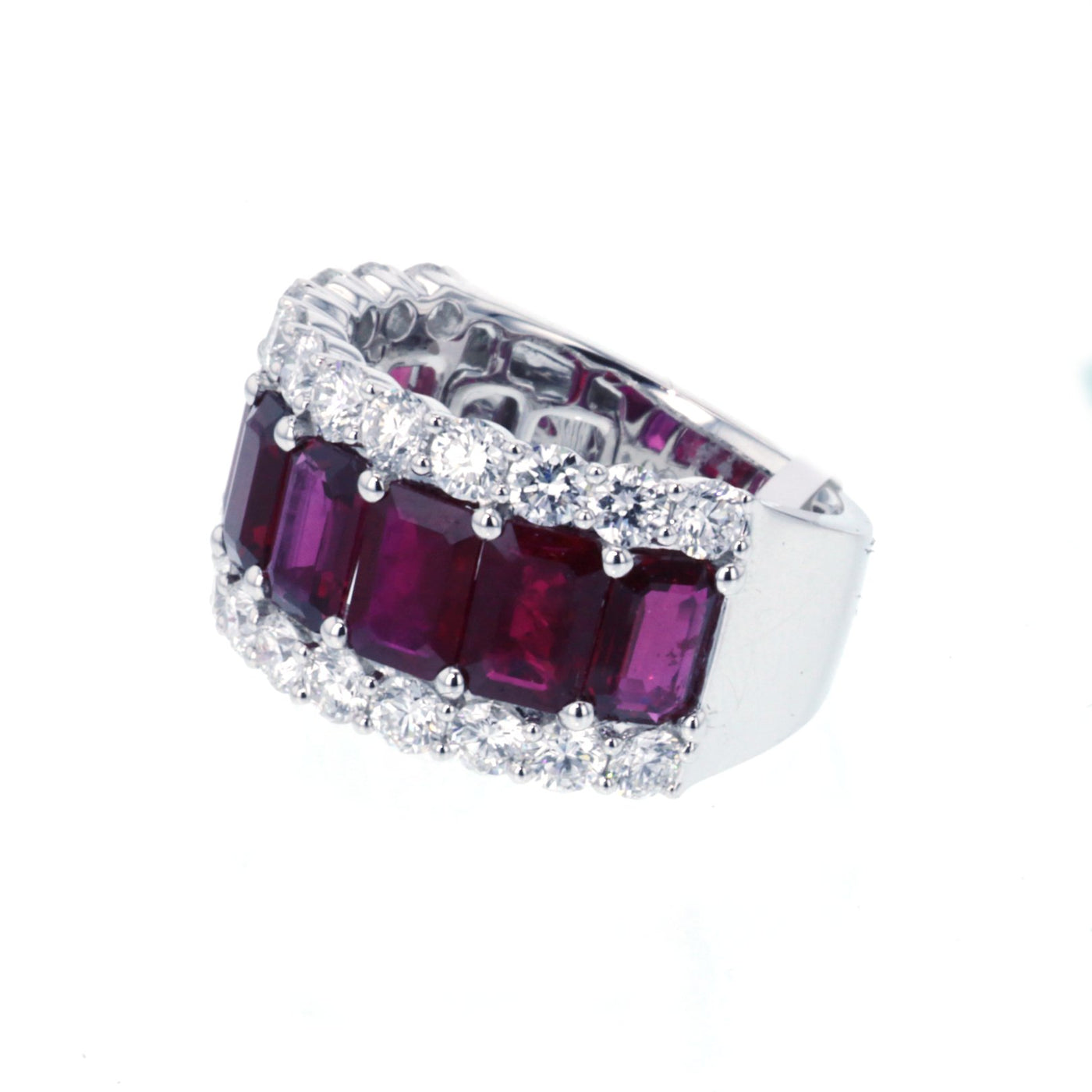 Ruby & Diamond 3-Row Band