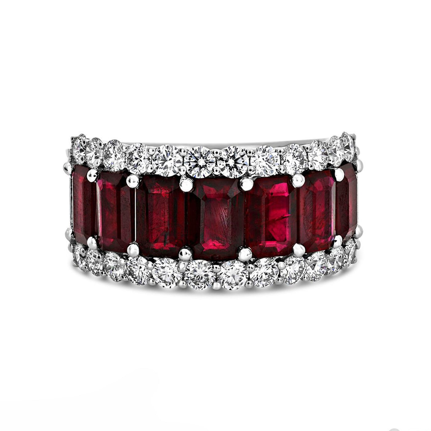 Ruby & Diamond 3-Row Band