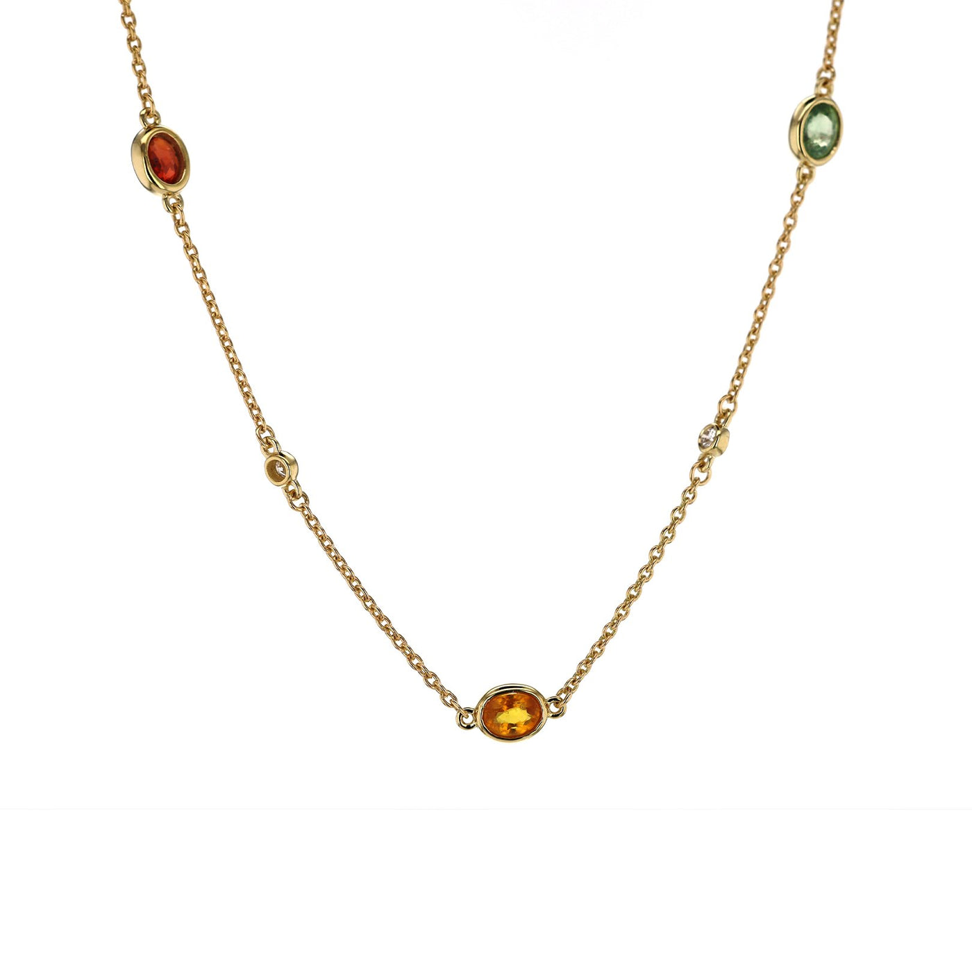 Multi-Sapphire & Diamond Necklace