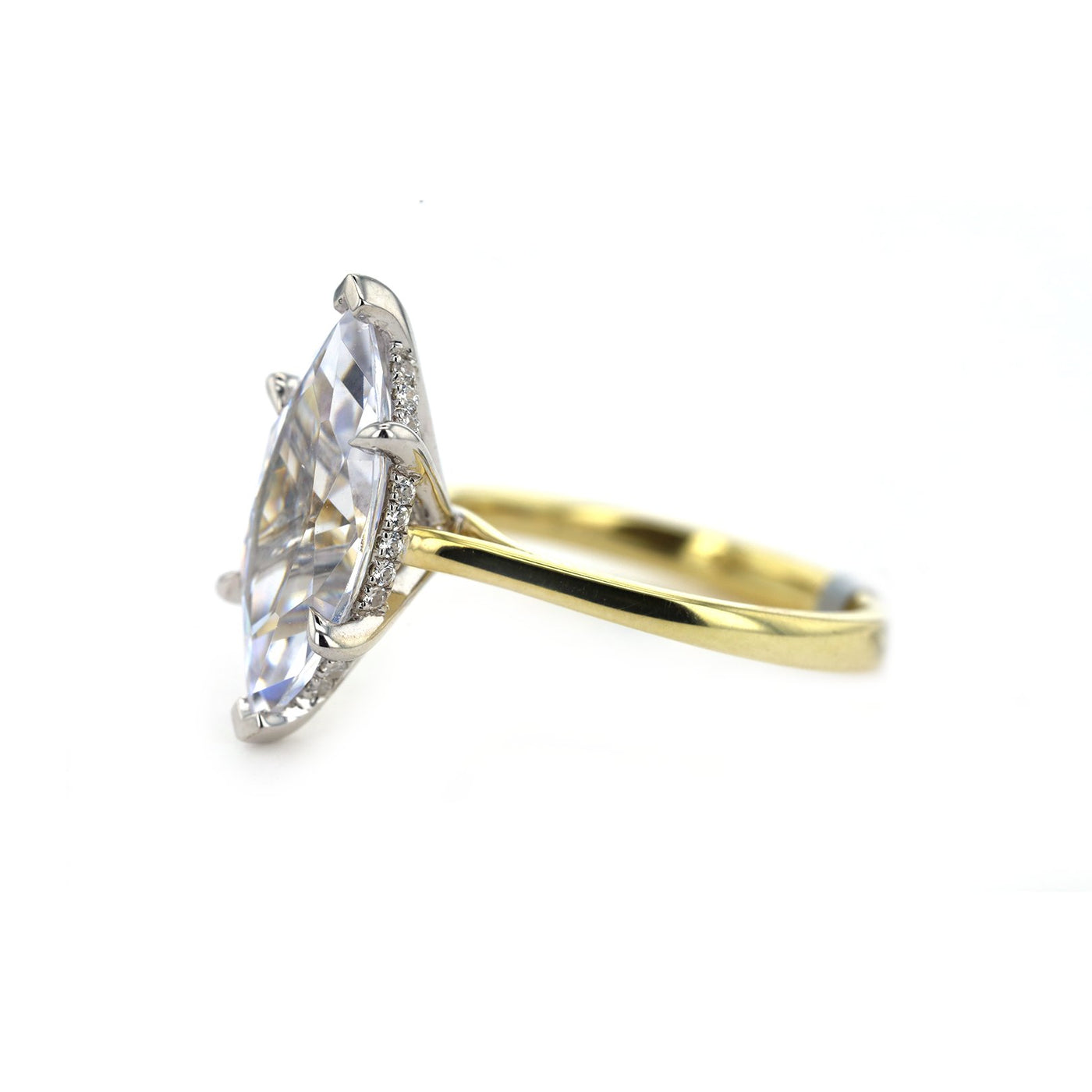 0.10 ctw Diamond Hidden Halo Engagement Ring