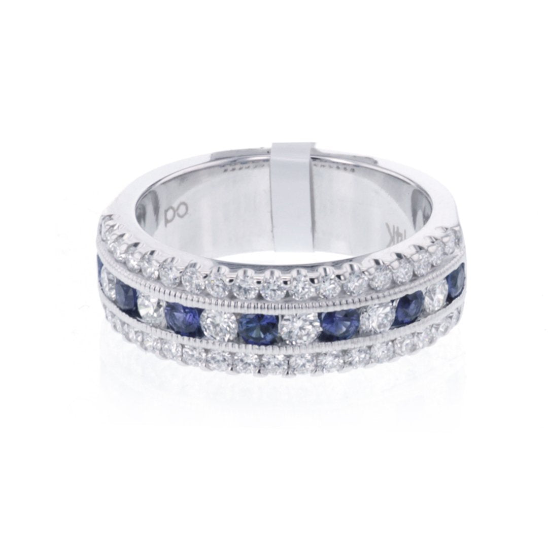 Blue Sapphire & Diamond Band