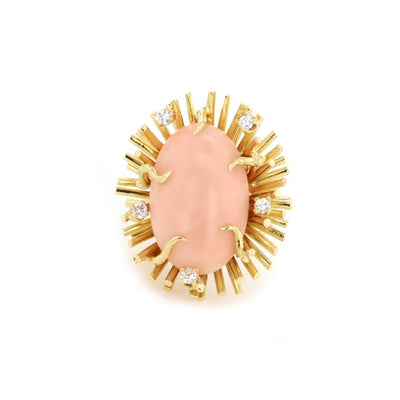 Coral Cabochon Ring