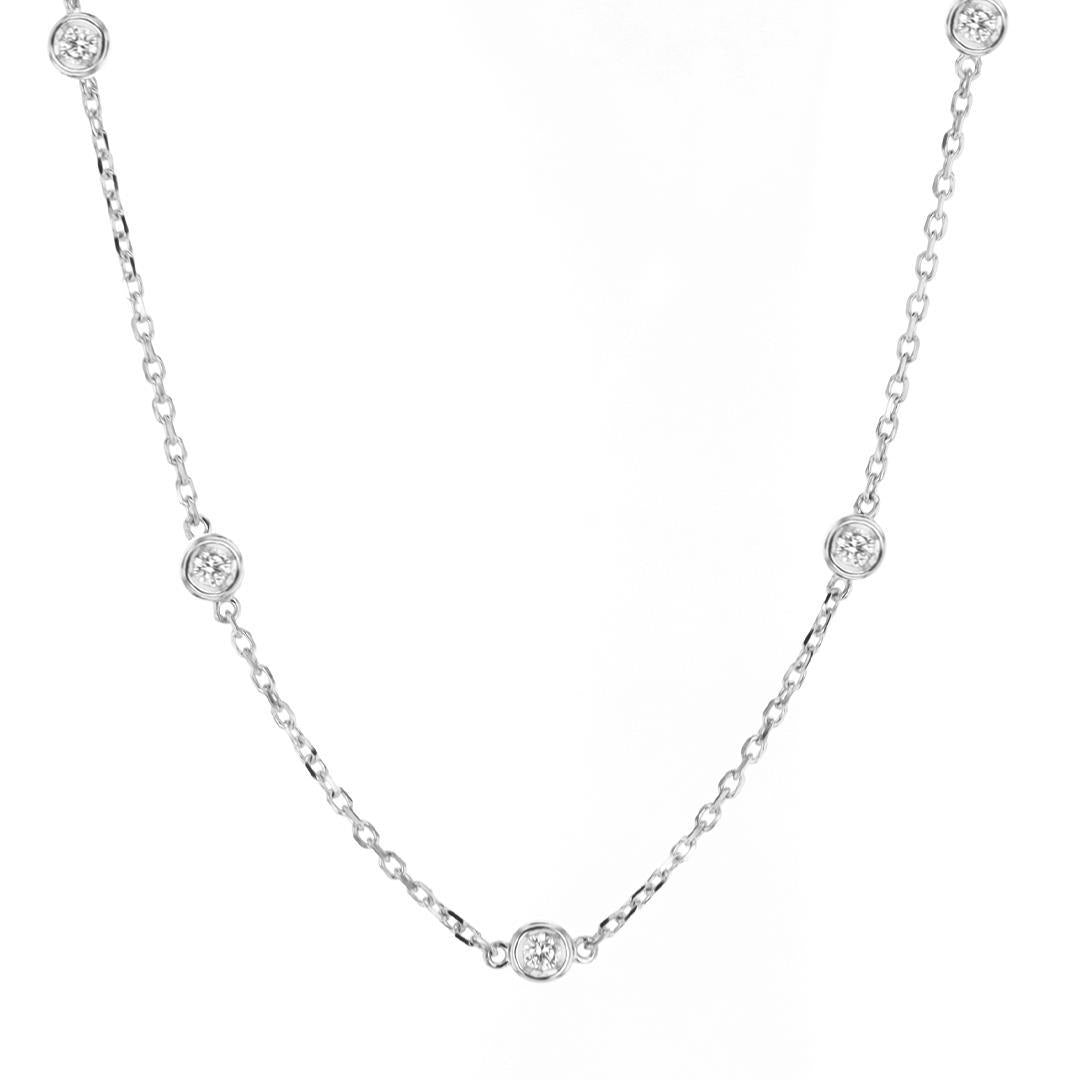 0.84 ctw Diamond By The Yard Necklace
