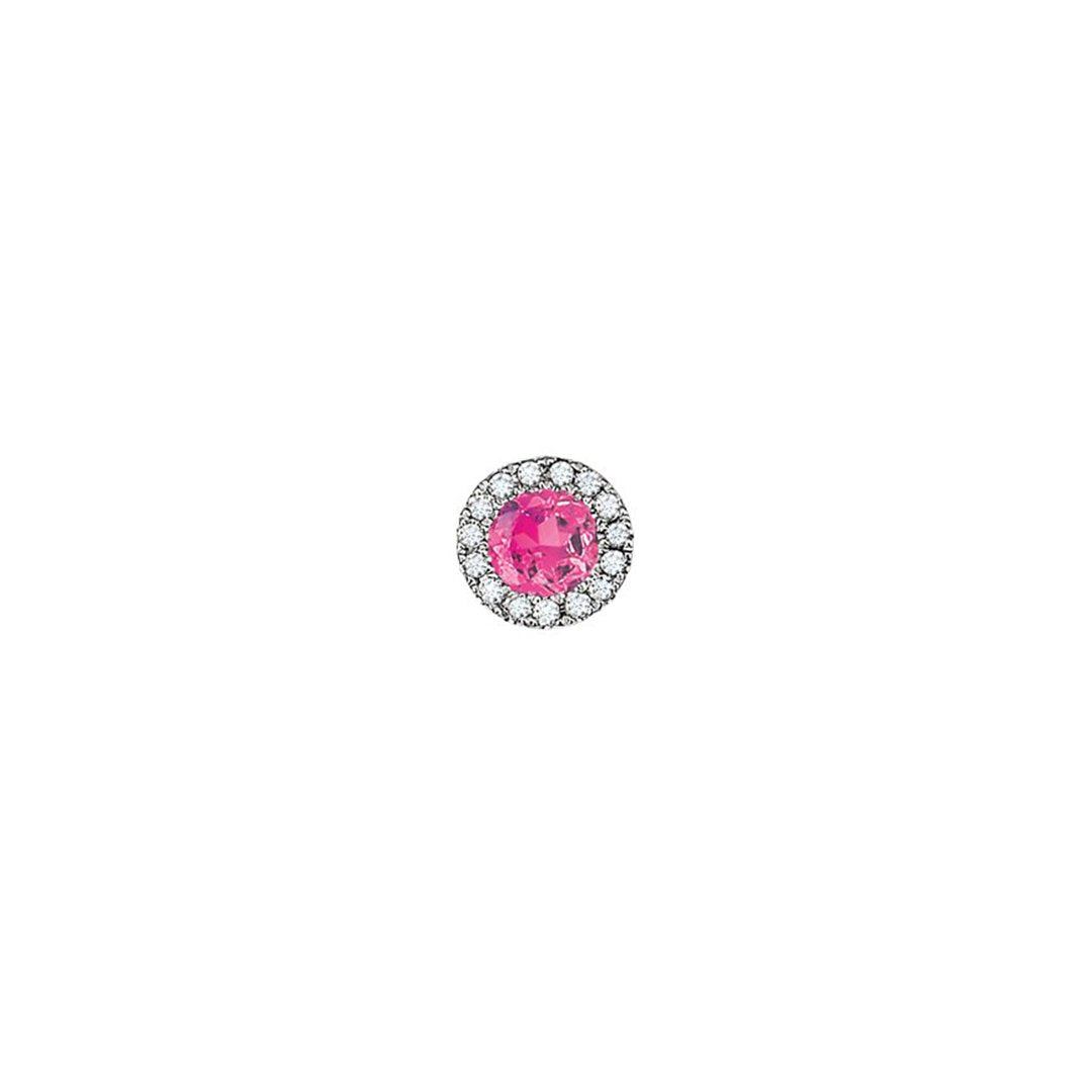 Pink Tourmaline & Diamond Slide Pendant